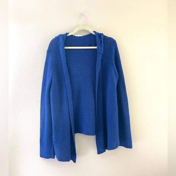 Eileen Fisher Linen/Cotton Hooded Cardigan - Picture 1 of 8